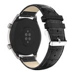 Huawei Watch GT / Watch 2 Pro / Watch Magic 22m klockband av äkta läder krokodilmönster - Svart