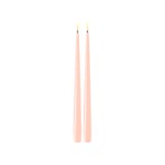 Deluxe homeart kronelys led 28cm 2pak light pink