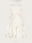 Monsoon Kids' Scuba Cancan Ruffle Dress, Ivory