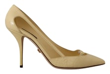 DOLCE & GABBANA Shoes Yellow Exotic Leather Stiletto Heel Pumps EU39/ US8.5