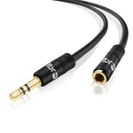 IBRA Headphone Extension Cable, Car Aux Stereo Jack Cable 3.5mm Male to Female Earphone Jack Extender Lead for Laptop Mac iPhone iPad iPod Smartphone Tablet Headphone TV Car Radio PS4, Black (2M)