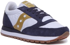 Saucony Mens Jazz Original Lace Up Casual Trainer In White Navy Size UK 7 - 12