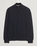 BOSS BLACK Padro Cotton Knitted Half Zip Dark Blue