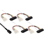 InLine Câble 27632b Mini SAS HD SFF 8643 à 4 x SFF-8482 (29 Broches) avec Alimentation de 1 m