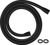 hansgrohe Isiflex - universal fit shower hose 1.60 m, tangle free, flexible shower head hose anti-kink, incl. sealing rings, matt black