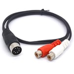 Short 7 Pin Din Male to 2 RCA Female Audio Cable for Bang & Olufsen, Naim, Quad.Stereo Systems (50 cm)