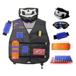Kids Tactical Vest Justerbar Tactical Väst Jacket Kit för Nerf Toy Gun Blue