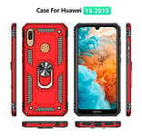 Hülle® Firmness Case with Ring for Huawei Y6 Prime (2019)/Huawei Y6 2019(Red)
