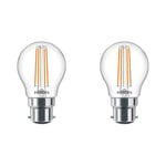 PHILIPS LED Premium Classic P45 Clear Light Bulb [B22 Bayonet Cap] 40W, Warm White 2700K, Non Dimmable (Pack of 2)
