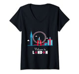 Womens London England Souvenir Tourist For Men Women Kids V-Neck T-Shirt