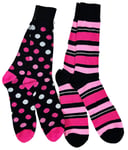 English Laundry Men Polka dot and Stripe 2 Pair Sock Purple Shoe Size 6.5-12