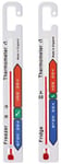 Twin Pack Fridge Freezer Thermometer Pack with Colour Coded Refrigerator Safe T