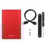 2,5-tums SATA USB 3.0 Laptop 7-9,5MM Hårddisk SSD-kabinett Extern Laptop Disklåda (Röd)