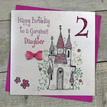 White Cotton Cards château de Princesse Happy Birthday to A Gorgeous Daughter 2e Carte d'anniversaire Faite à la Main