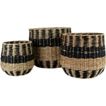Prisa Korg 3-pack, Natur / Svart