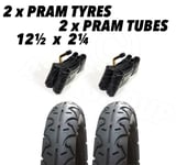 2 x Pram Tyres & 2 x Tubes 12 1/2 X 2 1/4 Bugaboo Cameleon Frog Donkey Buffalo