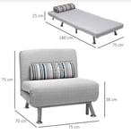 Single Folding Sofa Bed Chair Guest Room 1 Seater Foldable Sofabed Modern Design
