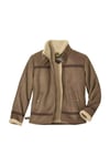 Faux Suede Sherpa Lined Padded Jacket