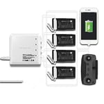 Yangers Multi Charger for DJI Mavic Air , 6 in 1 Parallel Simultaneous Charging Hub, Smart Rapid Balance Charger Dock for 4 Flight Batteries Remote Controller Smartphone/Tablet (White, UK Plug)