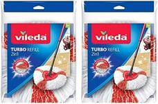 Vileda Turbo 2-In-1 Microfibre Mop Refill Red, Pack of 2