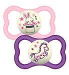 Mam Air Night 6+ Months Soother - Pink