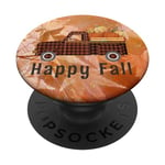 Happy Fall Farm Truck Pumpkin Harvest Autumn Fall Leaves PopSockets Swappable PopGrip