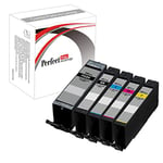 PerfectPrint Compatible Ink Cartridge Replacement for Canon Pixma TR7550 TR8550 TS6150 TS6151 TS8150 TS8151 PGI-580XXL/ CLI-581XXL (Large Black/Small Black/Cyan/Magenta/Yellow, 5-Pack)