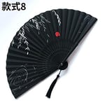 Big Bargain Store Folding Bamboo Hand Held Fan for Dancing,Wedding Party,Wall Decoration Folding Fans Chinese Style Hollow Carved with Tassel black
