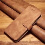 iPhone 8 Plus / 7 - DG MING Retro läderfodral plånbok Brun