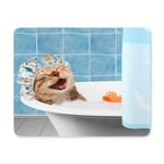 Funny Cat ITaking A Bath with Toy Duck Rectangle Non Slip Rubber Comfortable Computer Mouse Pad Gaming Mousepad Mat with Designs for Office Home Woman Man Employee Boss Work