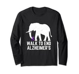 Walk To End Alzheimer's Awareness Elephant Dementia Purple Long Sleeve T-Shirt