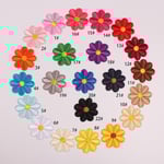 22 st Iron-On-lappar Mini Broderade Lappar Blommiga Iron-On-lapp
