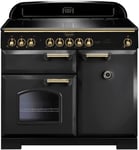 Rangemaster CDL90EICB/B Classic Deluxe 90cm Electric Induction Range Cooker - Charcoal Black/Brass