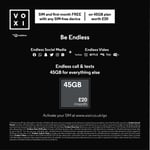 Vodafone VOXI 100GB 30 Day Pay As You Go SIM Card -1st month included