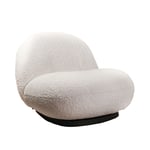 Gubi - Pacha Lounge Chair Soft Black/ Dedar Karakorum 001 Ivory - Ivory - Vit - Fåtöljer - Metall/Textilmaterial