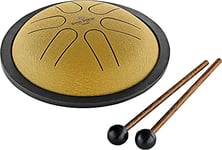 Sonic Energy Steel Tongue Drum – Mini Tank Drum in B Major – Stainless Steel Instrument for Meditation, Yoga, Kids – Including mallets and bag (MSTD3G)