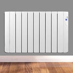 Futura 1800W White Oil Filled Radiator Heaters for Home, 24/7 Day Timer Electric Heater Lot 20 & Advanced Thermostat Control, Wall Mounted Low Energy Electric Radiator with Child Lock
