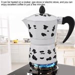 (3 Cups 150ML)Aluminum Moka Pot Lightweight Milk Cow Color Moka Pot Anti