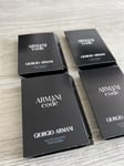 GIORGIO ARMANI code  Pour Homme 4 X 1.2ml EDT Spray Sample - Genuine New!!