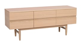Rowico Home Moresby TV-bänk vitpigmenterad ek 135 x 40 cm
