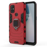 TANYO Case for OnePlus Nord N10 5G, TPU/PC Shockproof Phone Cover with 360° Kickstand, Armor Bumper Protective Shell Red