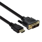NÖRDIC 3M kabel HDMI Høy hastighet til DVI-D Single Link 18 + 1 Oppløsning 1920x1200 60Hz 5.1gbps Ren kobber 9999%