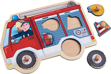 HABA- Puzzle Camion de Pompiers Feuerwehr, 304594, Multicolore