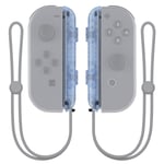 eXtremeRate Glacier Blue Replacement shell for Nintendo Switch Joycon Strap, Custom Joy-Con Wrist Strap Housing Buttons for Nintendo Switch Joy-Con & Switch OLED Joycon - 2 Pack