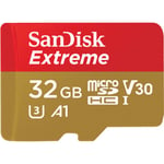 2 Pack SanDisk 32GB Extreme Micro SDHC UHS-I 4K UHD 100MB/S Memory Card