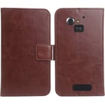 Lankashi PU Flip Leather Case For Doro 5516/5517 2.4" Wallet Folder Folio Cover Skin Protection Protector Shell Book-Style (Brown)