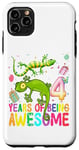 Coque pour iPhone 11 Pro Max 4e anniversaire de fille lézard 4 ans reptile fête