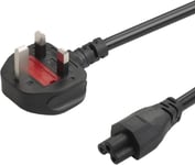 TRD UK Cloverleaf 3 Pin Power Cable For Laptop chargers 1M, 1.8M, 3M, 5M, Mains