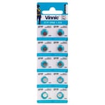 10st klockbatterier Vinnic 377/376 / SR 626 SW / G4 Aluminium