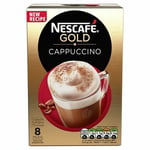 6x Nescafe Gold Cappuccino Coffee 8 Sachets 136g